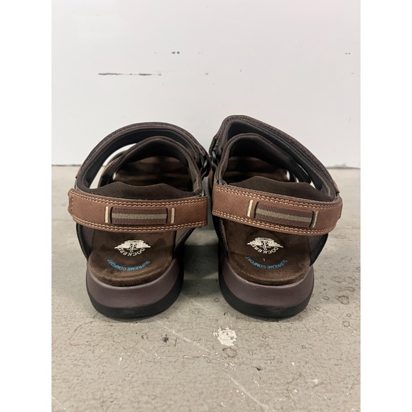 Dockers Byrd Outdoor Sport Fisherman Sandal Men's Dark Tan Leather Shoes - 14W - Picture 2 of 9